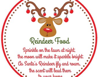 Reindeer foodstuff tags Etsy graphic regarding Printable Reindeer Food Tags referred to as Reindeer food items tags Etsy